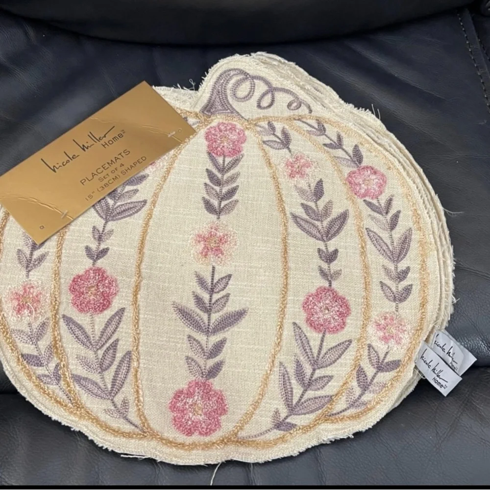 Thanksgiving Nicole Miller Pumpkin Jute Placemats, Set of 4